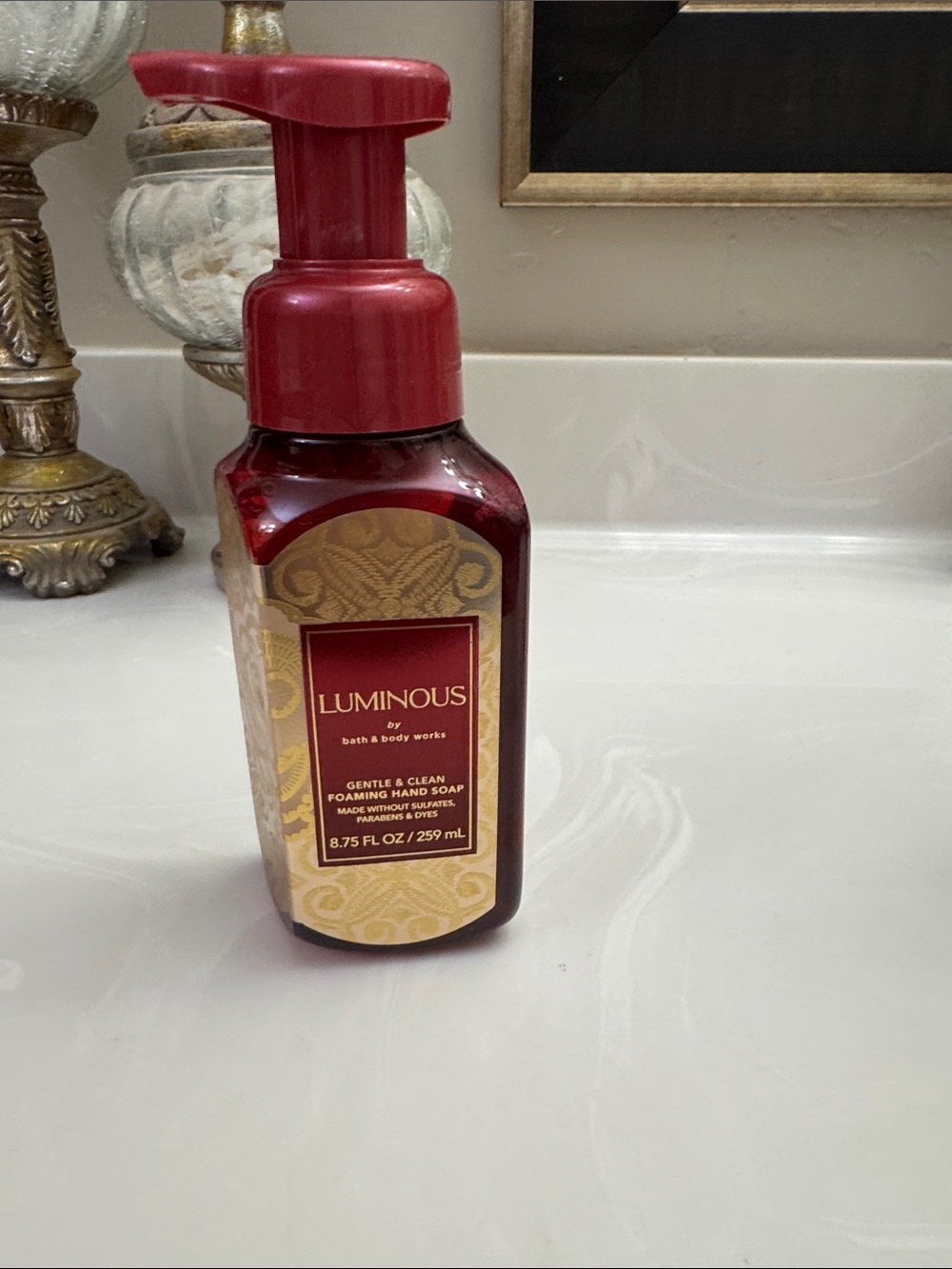 Bath & Body Works Luminous Foaming Hand Soap - Deep Red Bottle